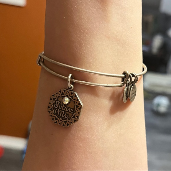 Alex and Ani Silver Charm Bangle Bracelet Future Mrs. - Picture 2 of 3